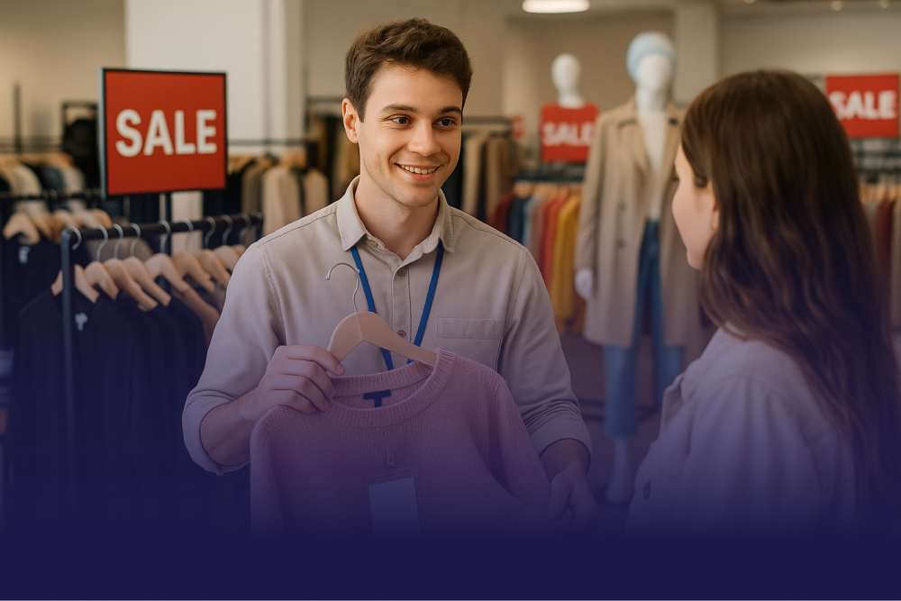 vendeur en pret a porter