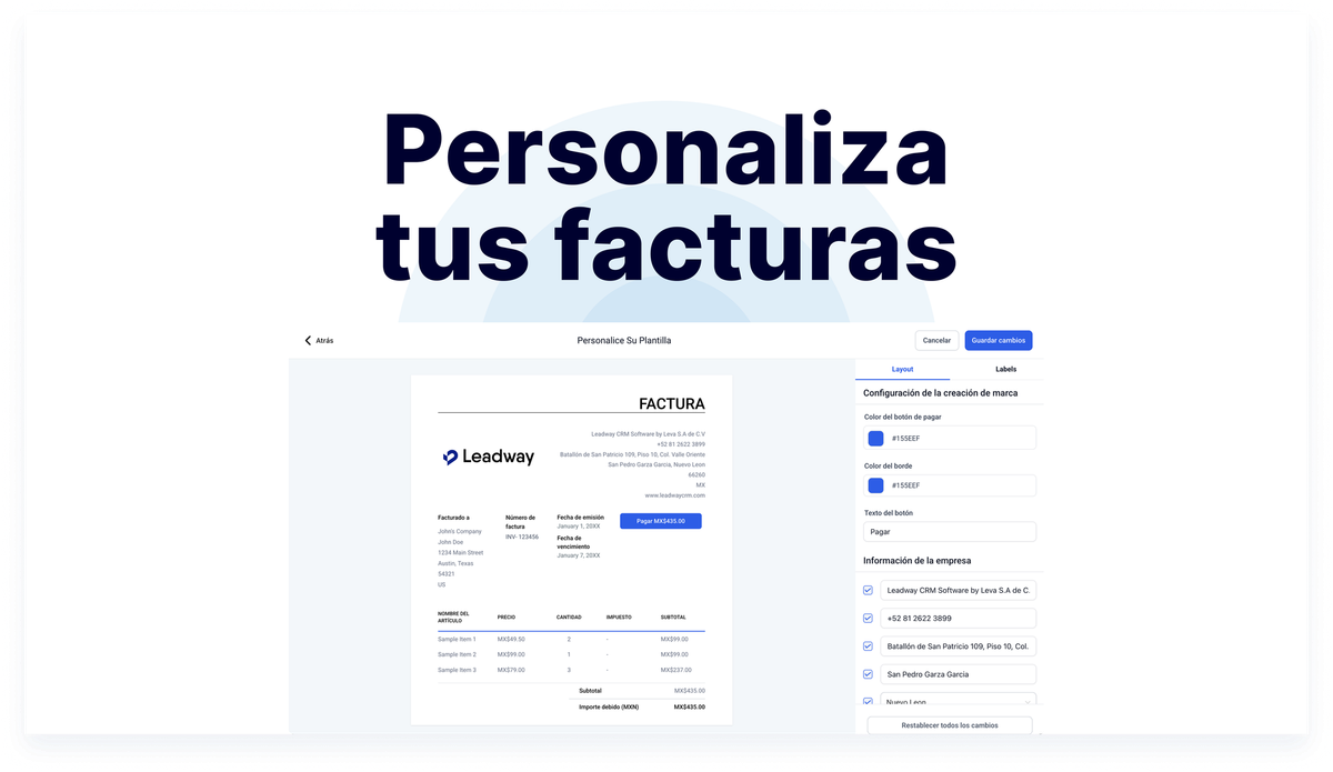 Personaliza tus facturas