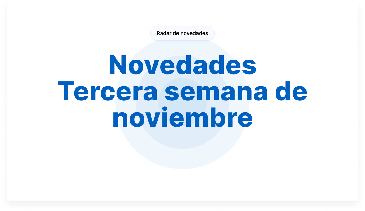 Novedades - Tercera semana de noviembre