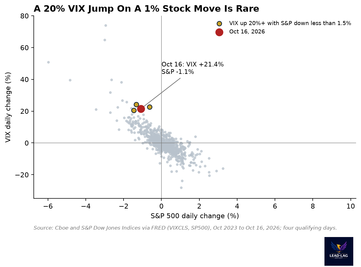 VIX daily change versus S&P 500 daily change