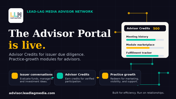 The Lead-Lag Advisor Portal Is Live