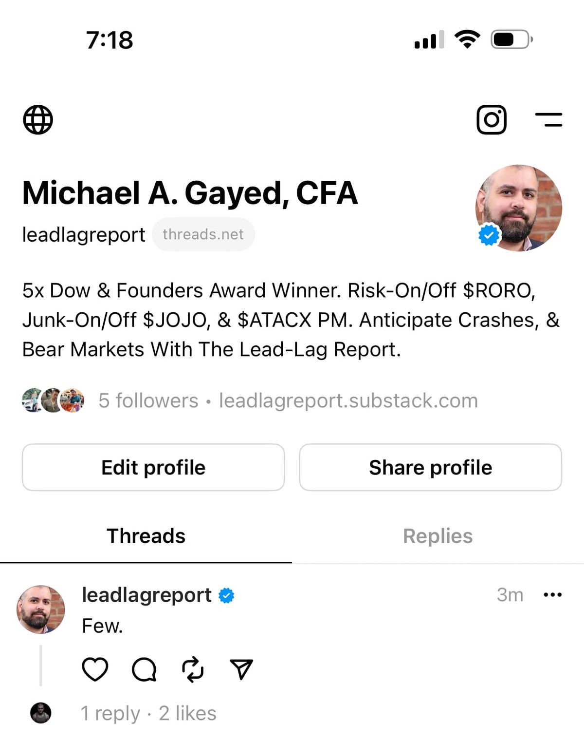 Join me on Meta’s Threads App for Insightful Market Analysis and Engagement