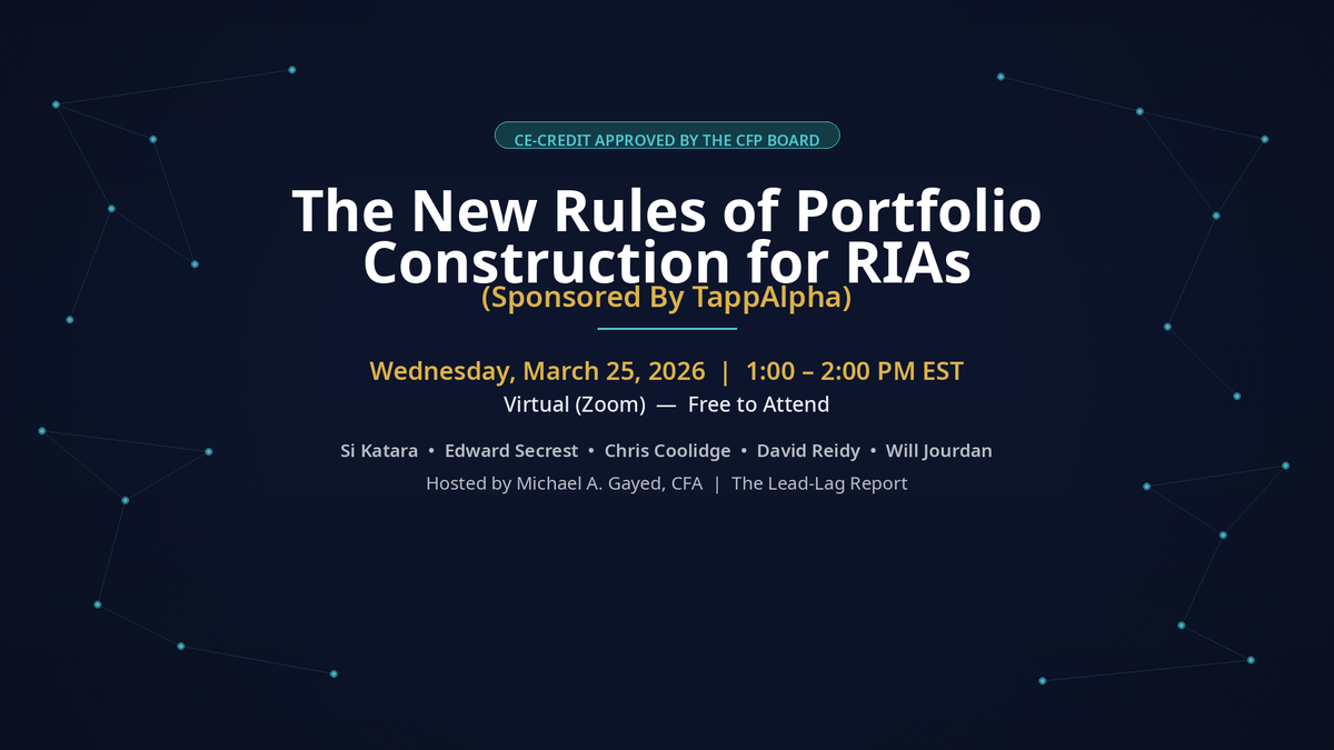 The New Rules of Portfolio Construction for RIAs (Sponsored By TappAlpha) — A Can't-Miss Webinar