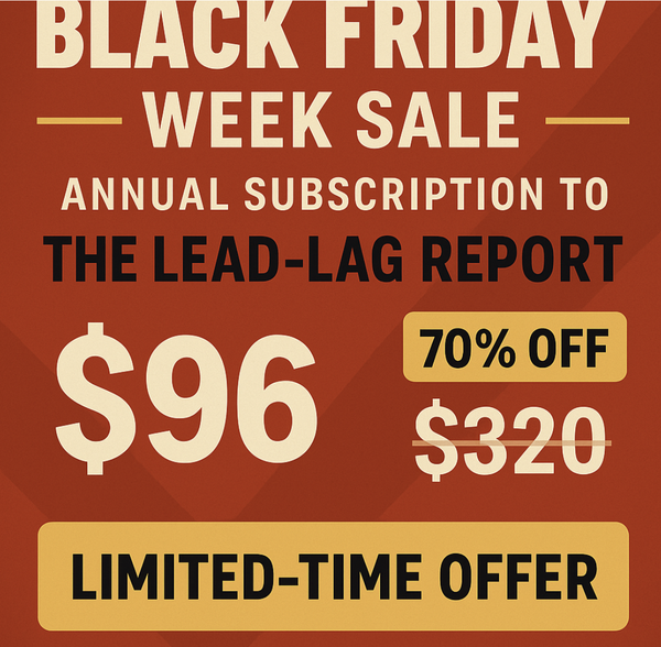 Black Friday Week: 70% Off The Lead-Lag Report Annual Subscription!