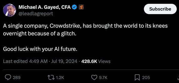Did CrowdStrike Just Expose Just How Fragile The Future Of AI Is?