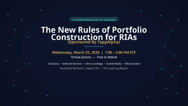 The New Rules of Portfolio Construction for RIAs (Sponsored By TappAlpha) — A Can't-Miss Webinar