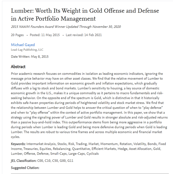 Lumber’s Year in Review: Housing, Gold, and a Distorted Risk Signal