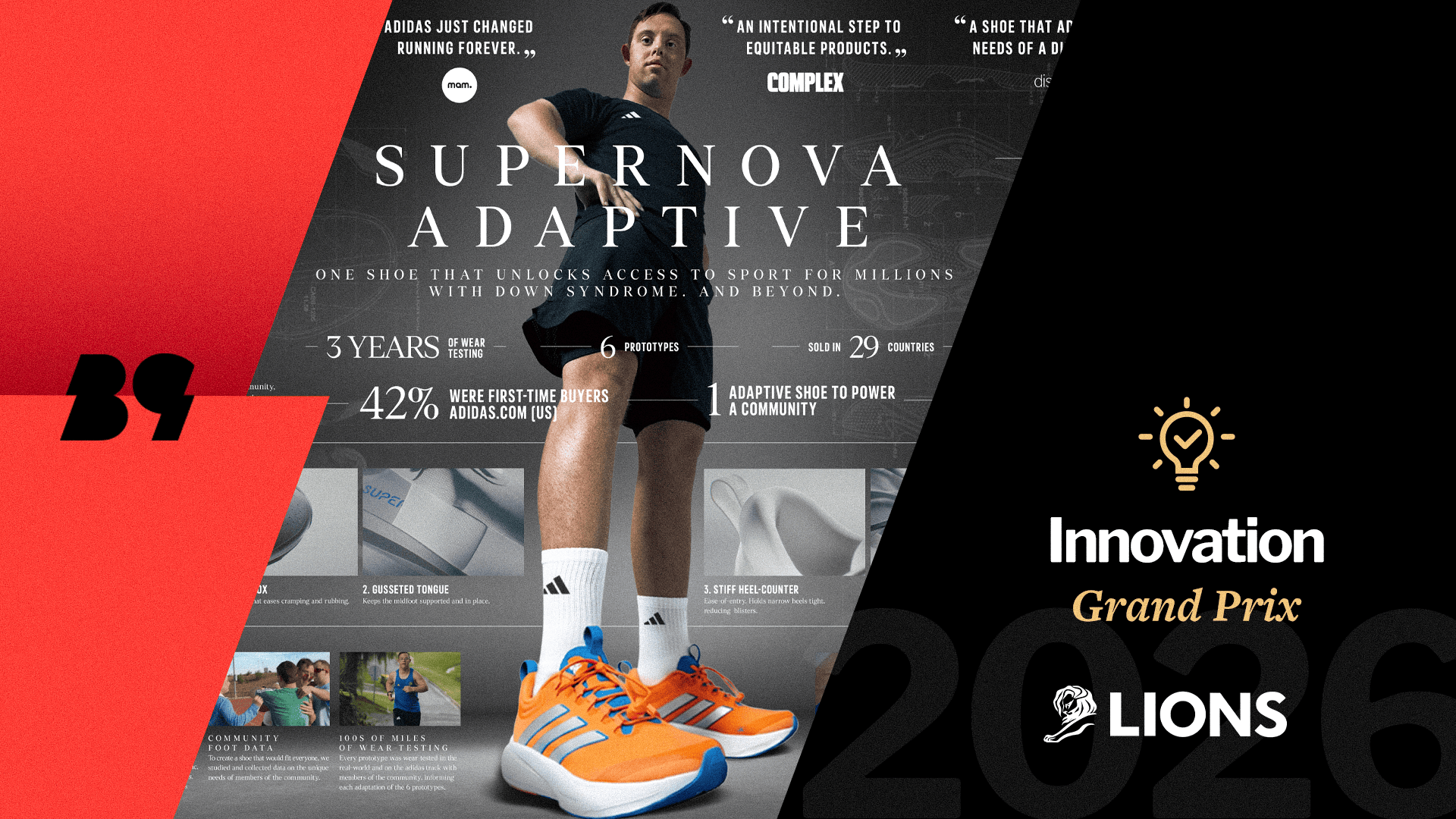 Adidas levou o Grand Prix de Innovation com um tênis criado com atletas com síndrome de Down