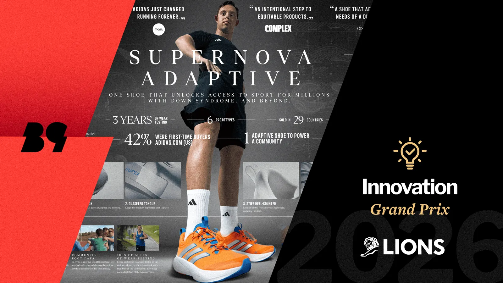 Adidas levou o Grand Prix de Innovation com um tênis criado com atletas com síndrome de Down