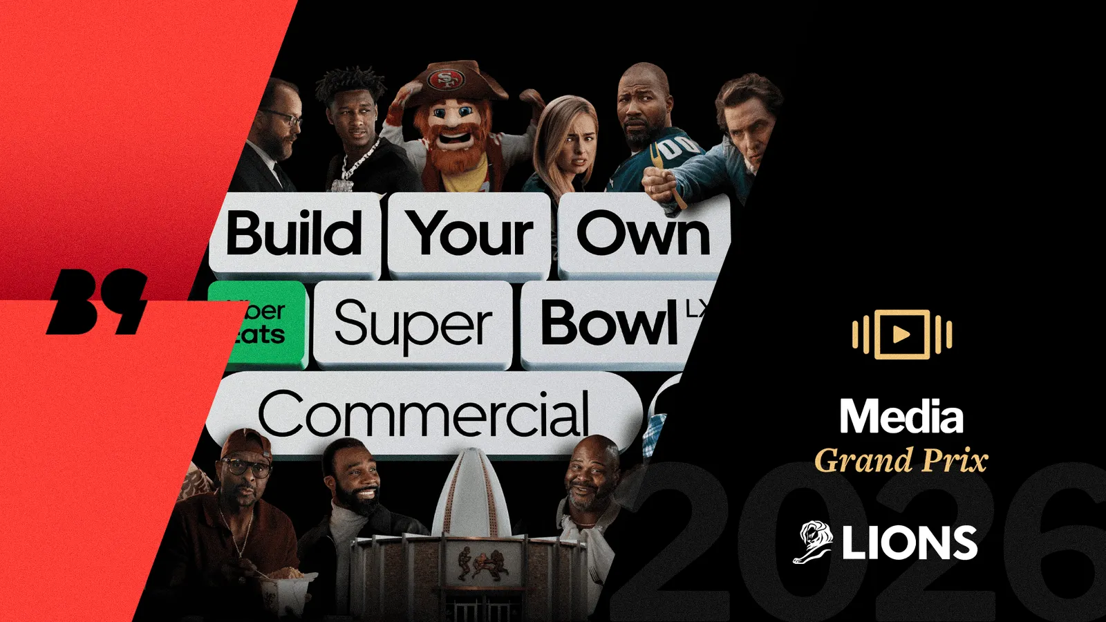 Uber Eats deixou os fãs montarem o próprio comercial de Super Bowl no app, e levou o Grand Prix de Media