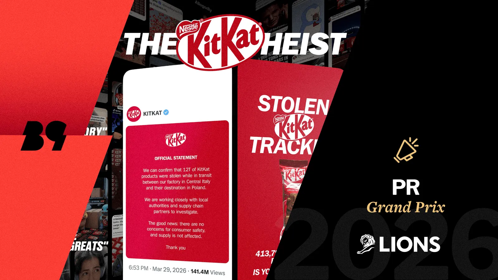 KitKat teve 12 toneladas de chocolate roubadas, não escondeu, e transformou a crise no Grand Prix de PR