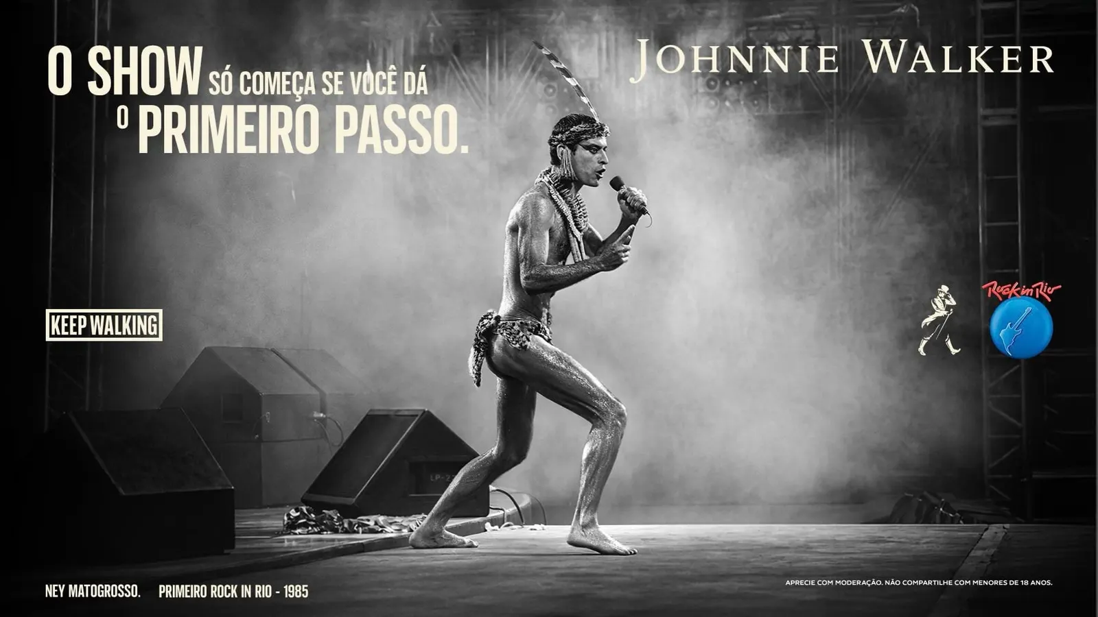 Johnnie Walker transforma primeiro passo de Ney Matogrosso em Striding Man