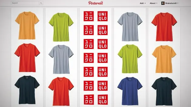 UNIQLO: Animação na rolagem do Pinterest