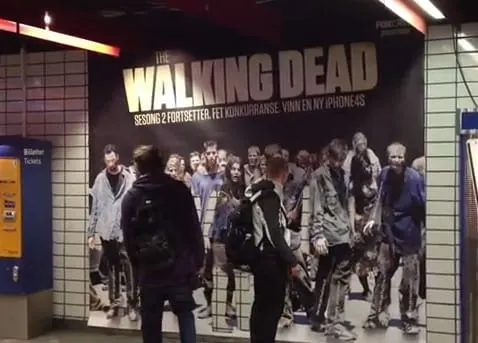 Um poster-zumbi para promover "The Walking Dead" na Noruega