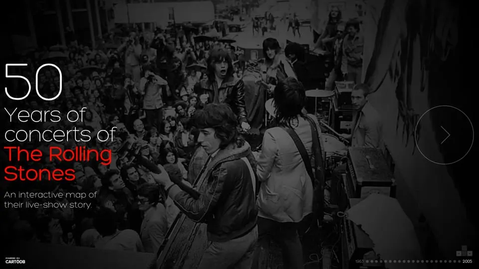 Infográfico mapeia 50 anos de shows dos Rolling Stones