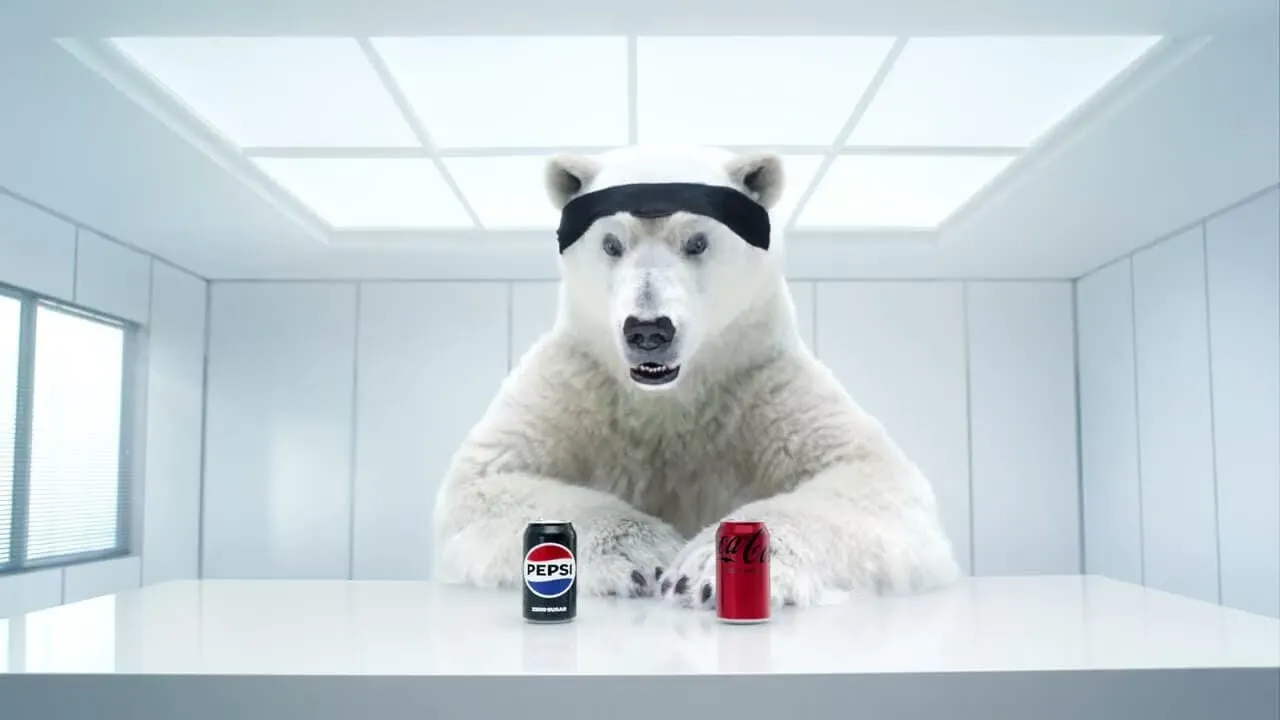 Pepsi provoca Coca-Cola no Super Bowl com urso polar em crise existencial