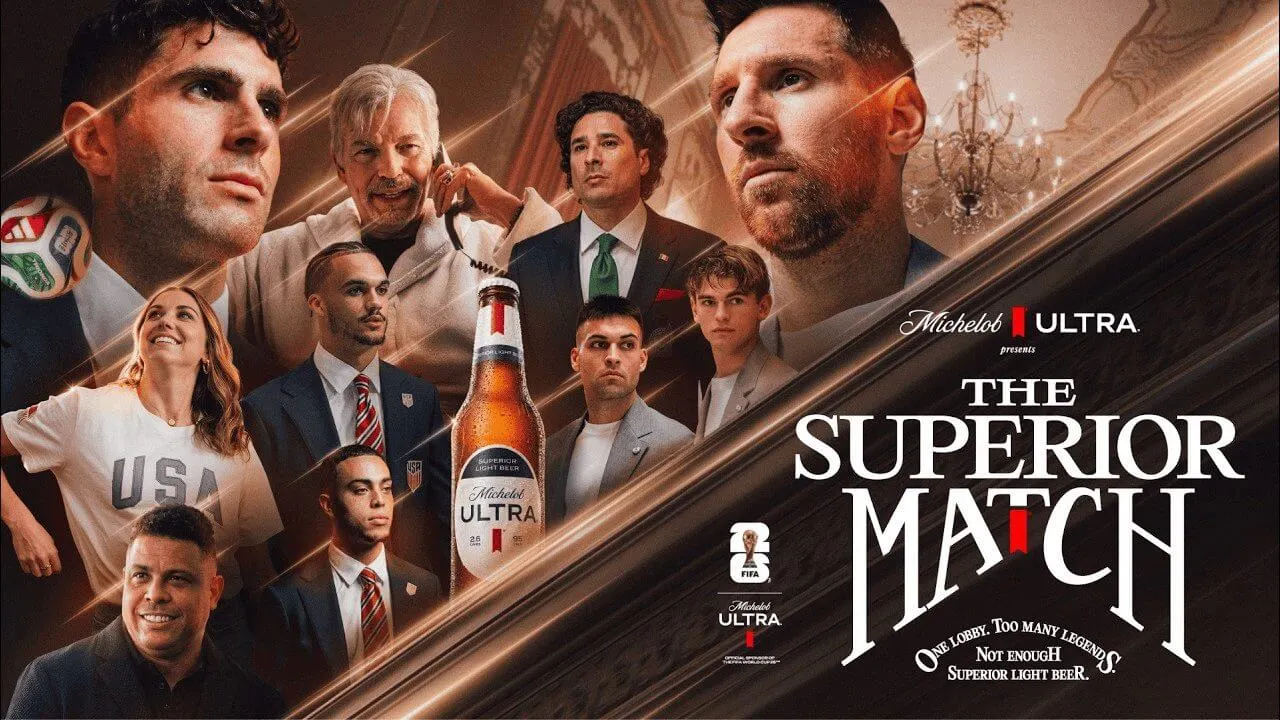 Michelob Ultra lança campanha de Copa 2026 com Messi, Pulisic, Ronaldo e Billy Bob Thornton