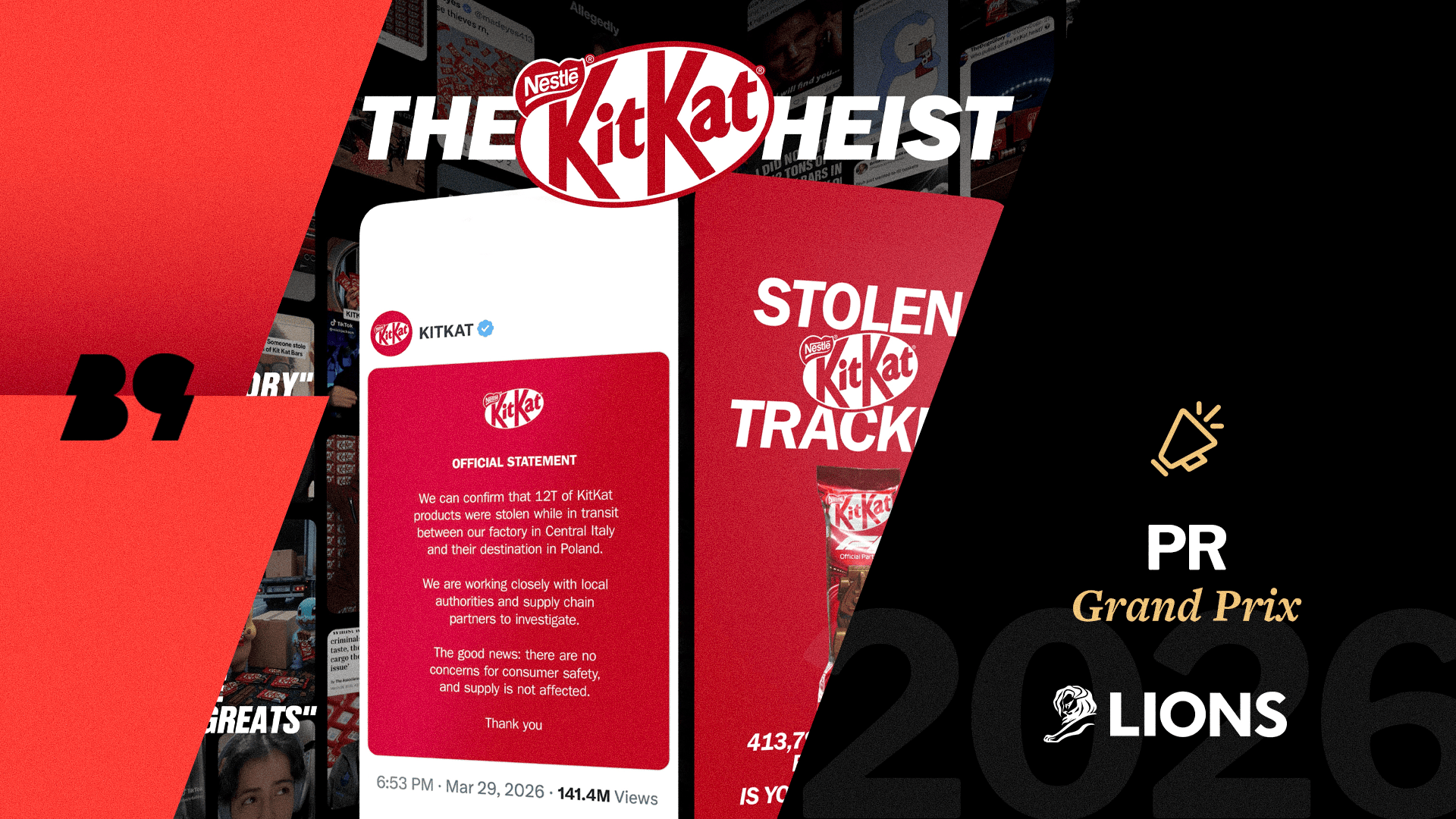 KitKat teve 12 toneladas de chocolate roubadas, não escondeu, e transformou a crise no Grand Prix de PR