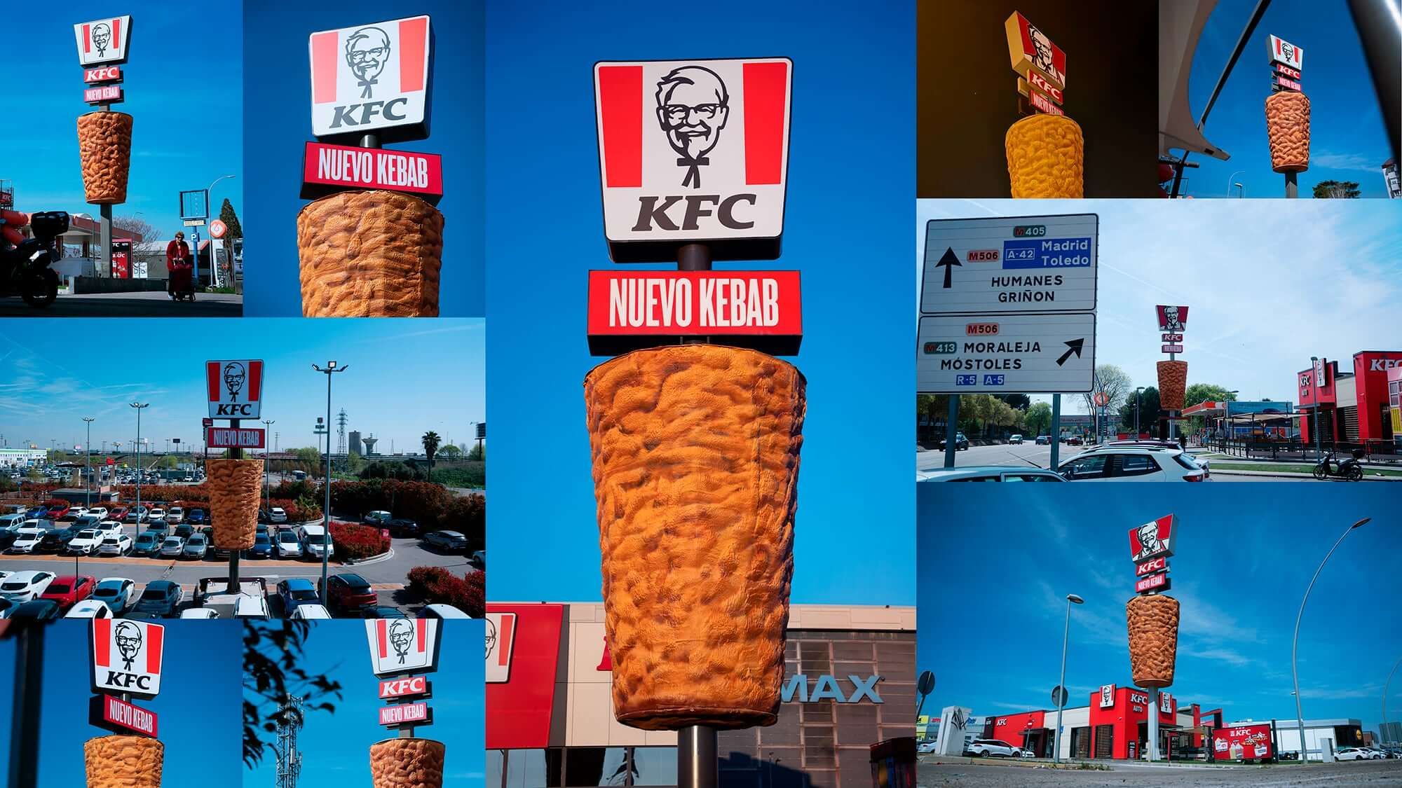 KFC transforma seus totens em espetos gigantes de kebab de 12 metros