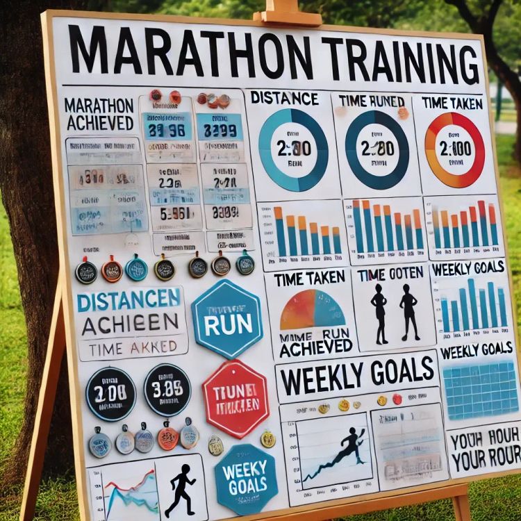 DALL·E A board with someone's marathon training progress. Gen AI struggling with images with text.