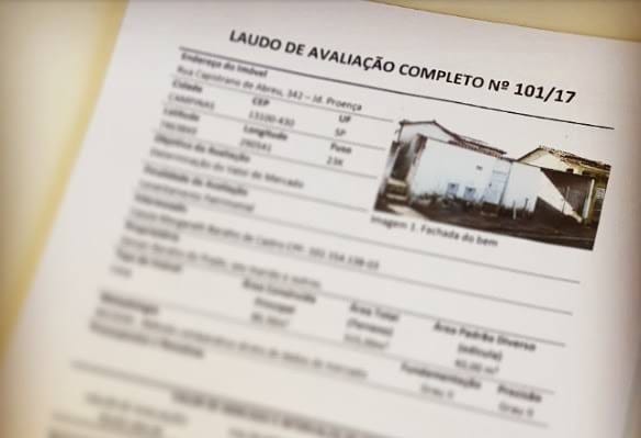 Capa de um Laudo de Avaliação Imobiliária.