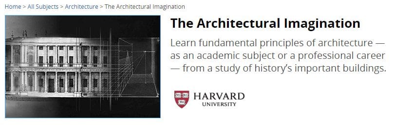 Curso The Architectural Imagination | edX + Harvard University