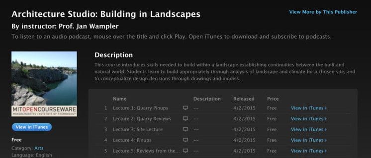 Curso Architecture Studio: Building in Landscapes 