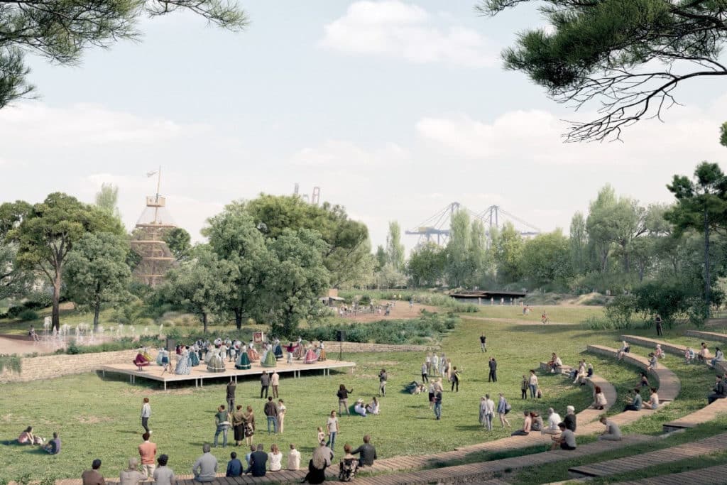Planos de ampliação do parque até o mar. Confira o projeto vencedor do concurso aqui.