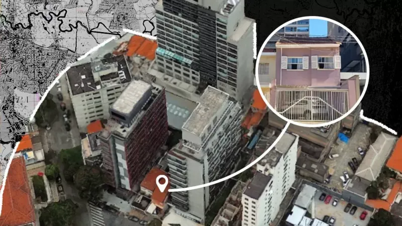 Casa sendo avaliada para construir prédio no local.