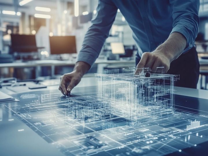 Arquiteto Digital utilizando tecnologia 3D de projeto.
