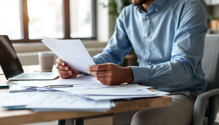 Foto com homem segurando uma Matrícula Atualizada