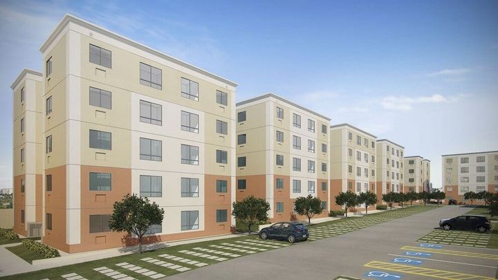 Fachada de Edifício do programa Minha Casa Minha Vida.