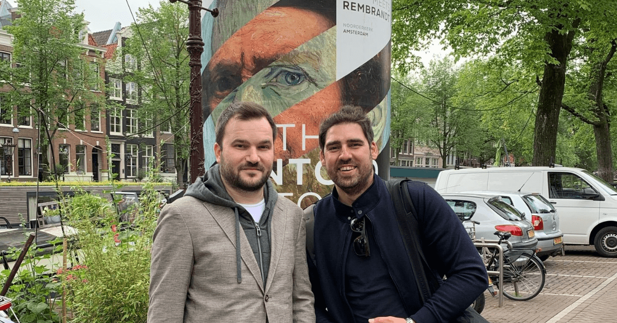 Marin Petkov, CEO & Visual art director of the projection mapping MP Studio, and Marin Dimitrov, Senior Operations Officer
