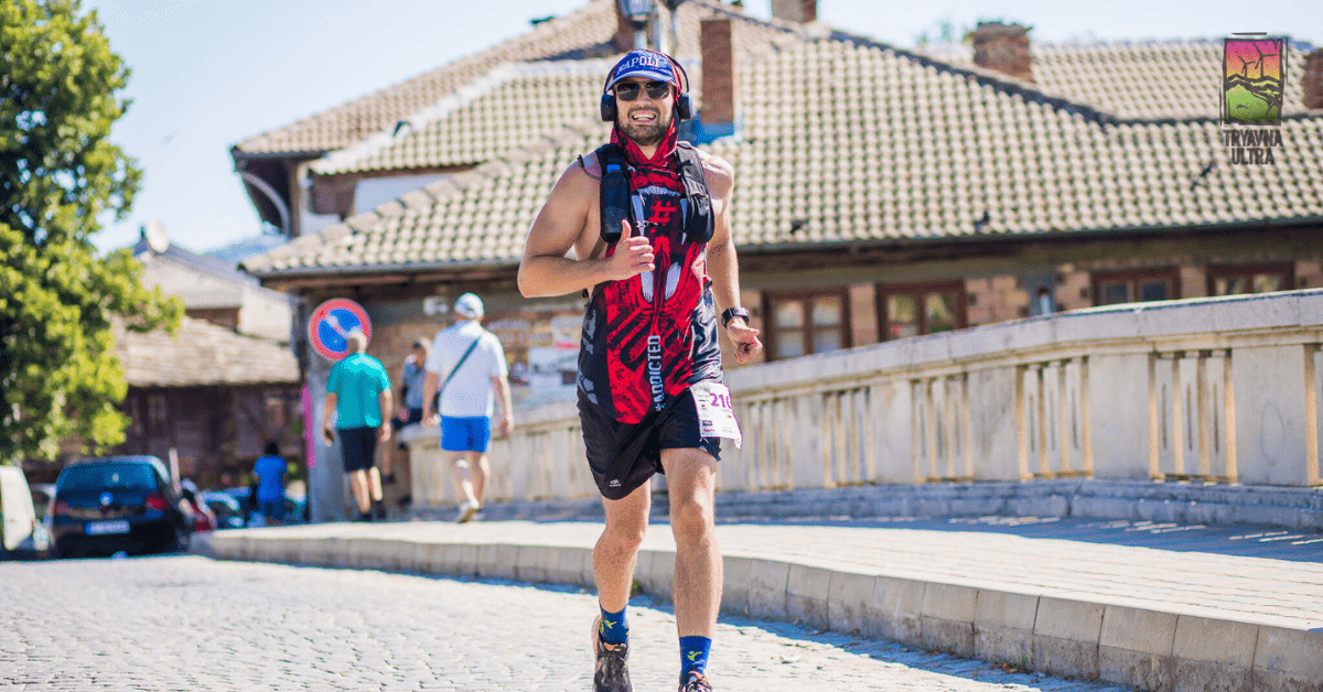 Ivan Popov running a marathon in Tryavna