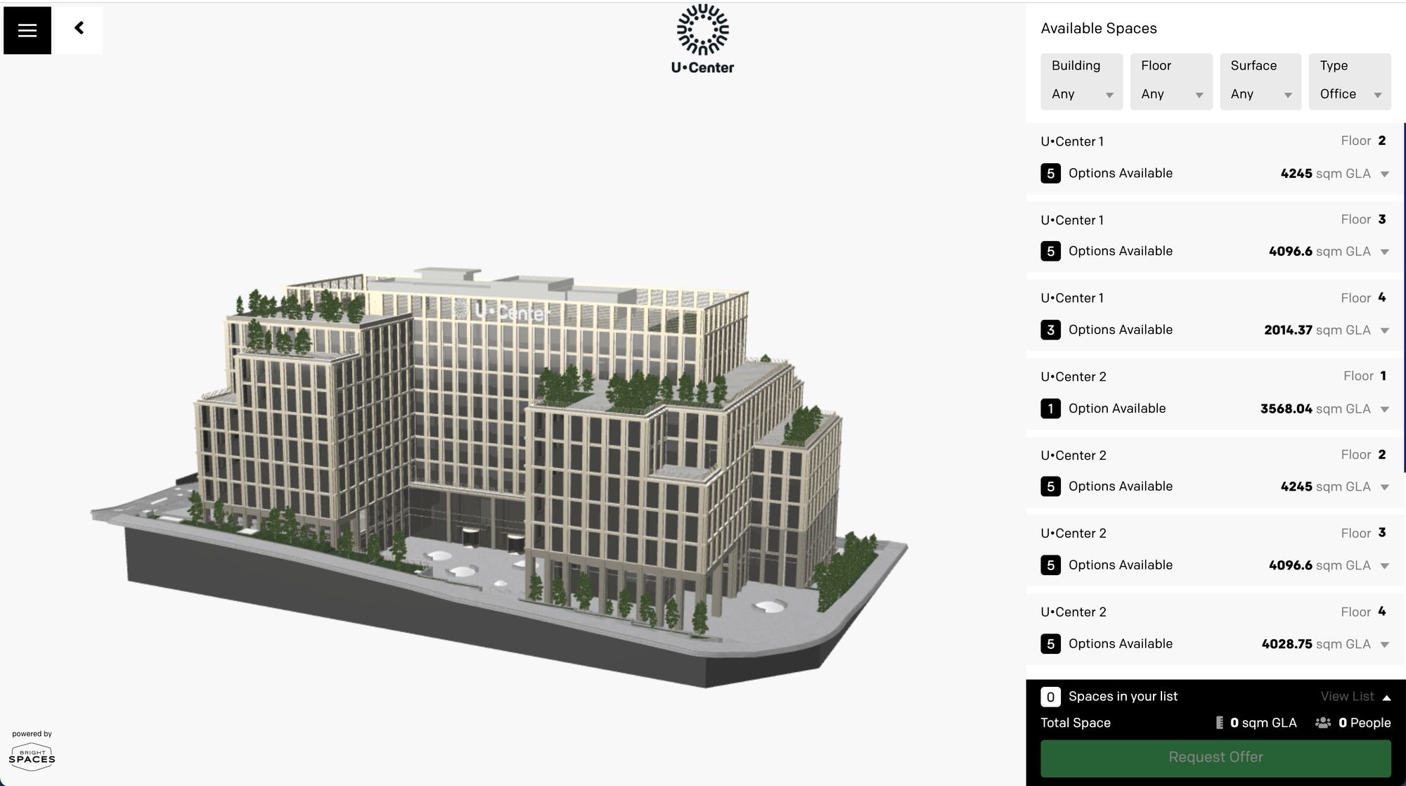 Forte Partners presents its entire office portfolio in digital format through the Bright Spaces platform