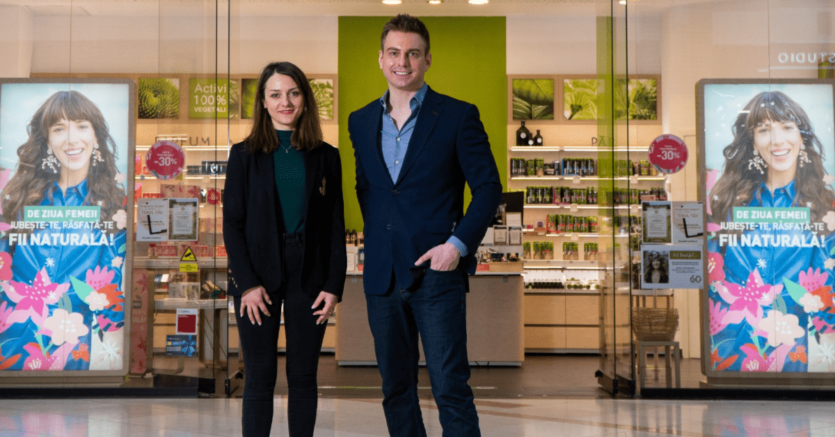 Andreea Ivan from Yves Rocher Romania and Gregoire Vigroux from Bonapp.eco