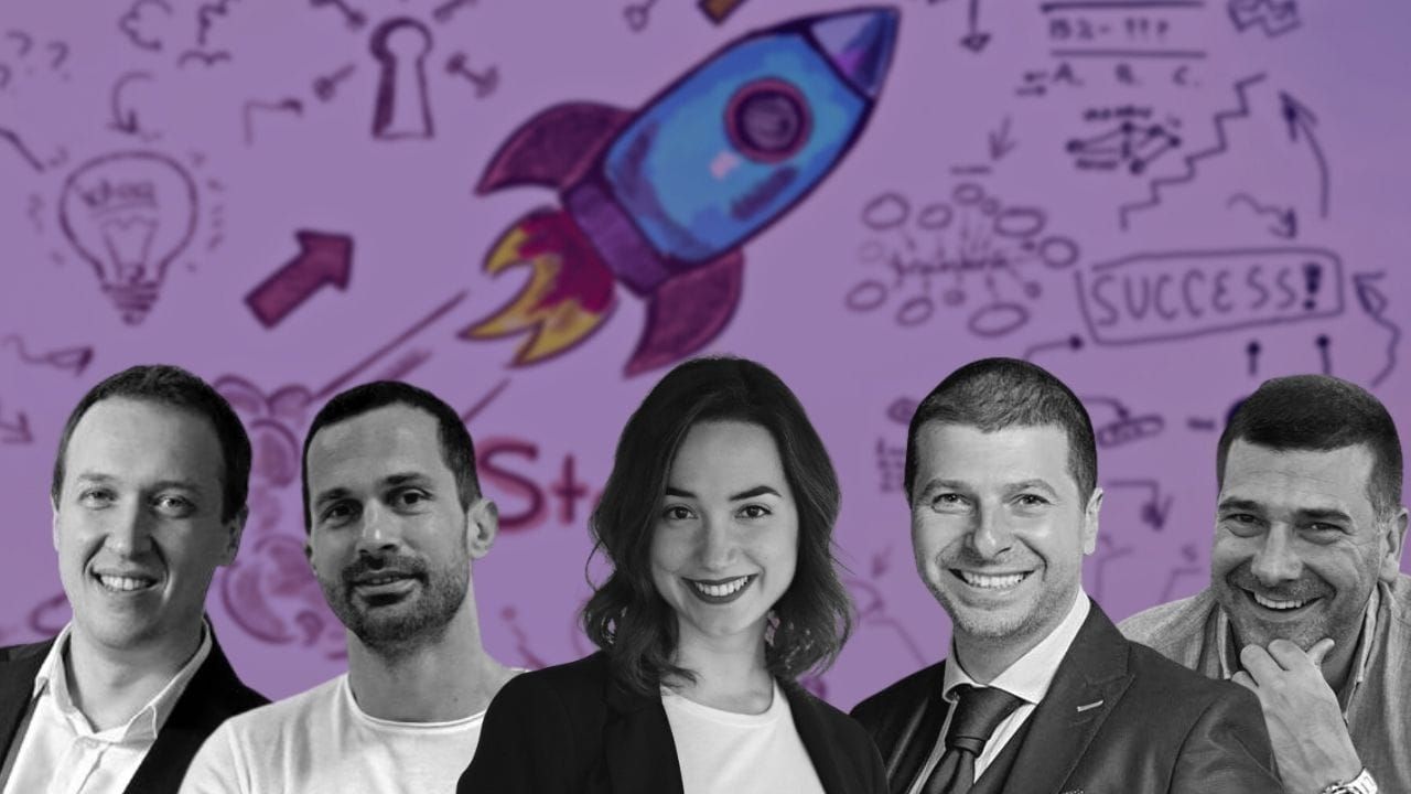 A collage with the people mentioned in the article; gastronom merger