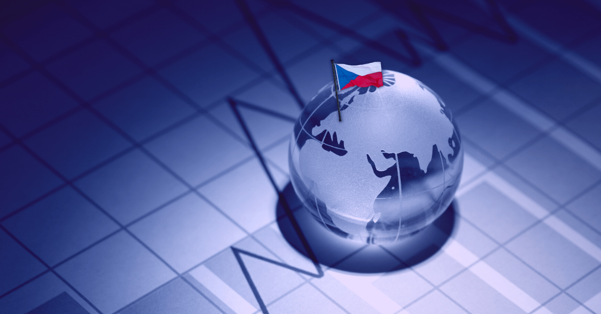 globe downturn czech republic flag