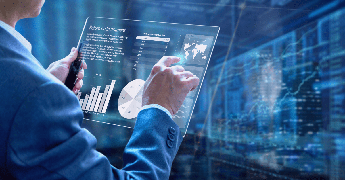 fundraising tips showing a man holding screen with investment strategy of a business