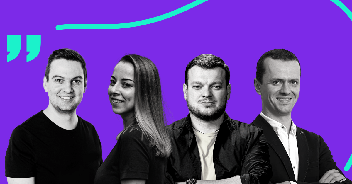 From left to right: David Achim, Janet Todorova, Valentin Toc, Marius Istrate