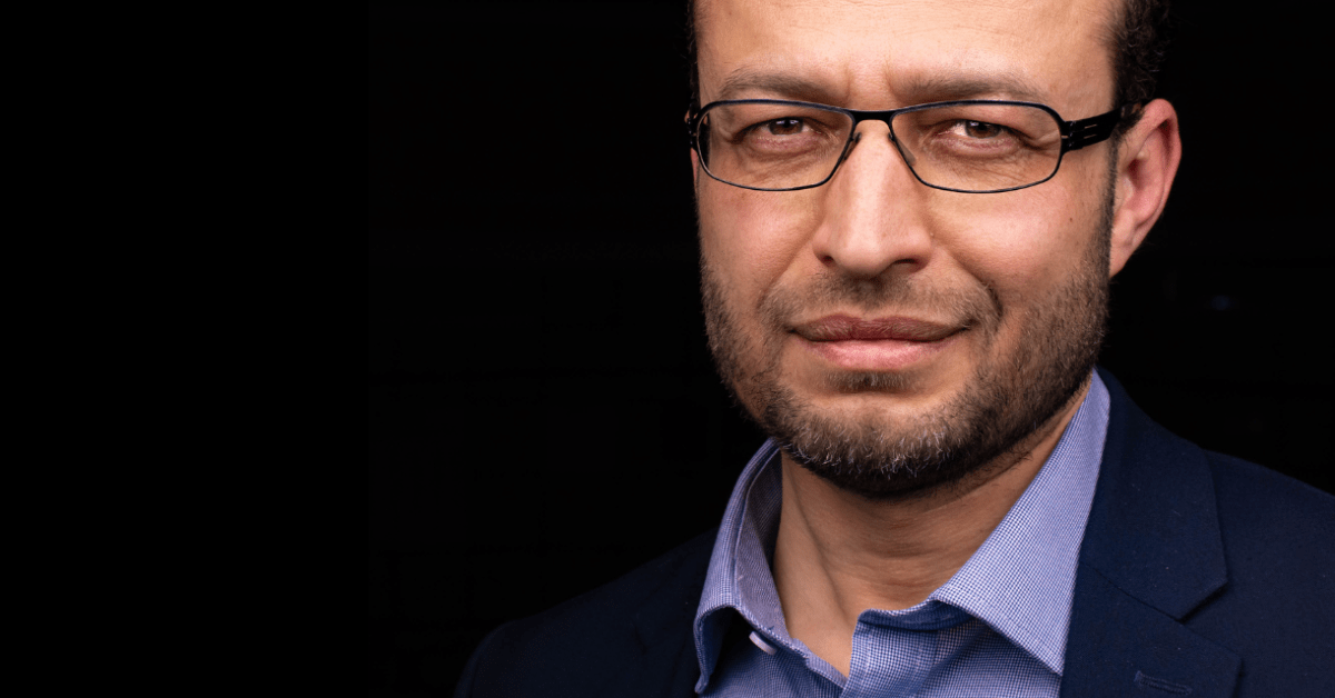 Bakhrom Ibragimov, portrait picture on a black background