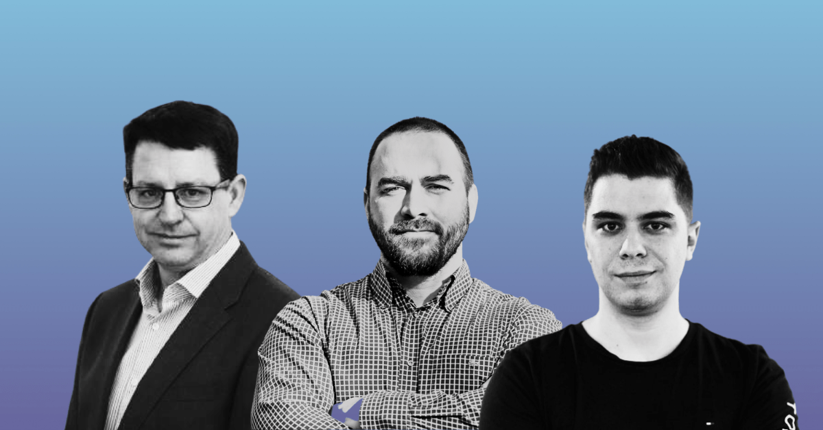 From left to right: Balázs Scheidler, Ferenc Hernadi, and Sándor Guba, co-founders of Axoflow