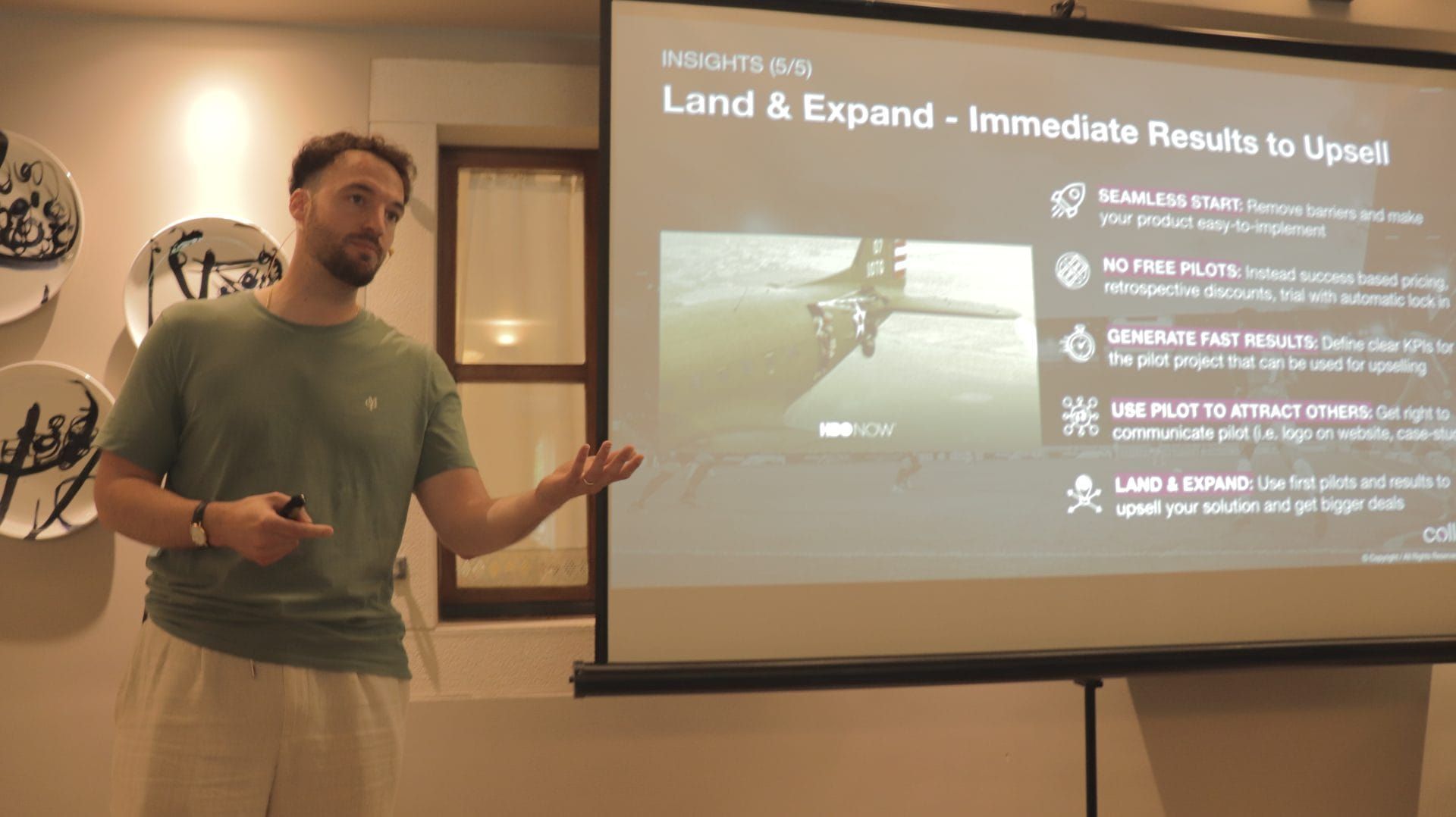 David Geisser, CEO of collectID giving a presentation on business development for startups