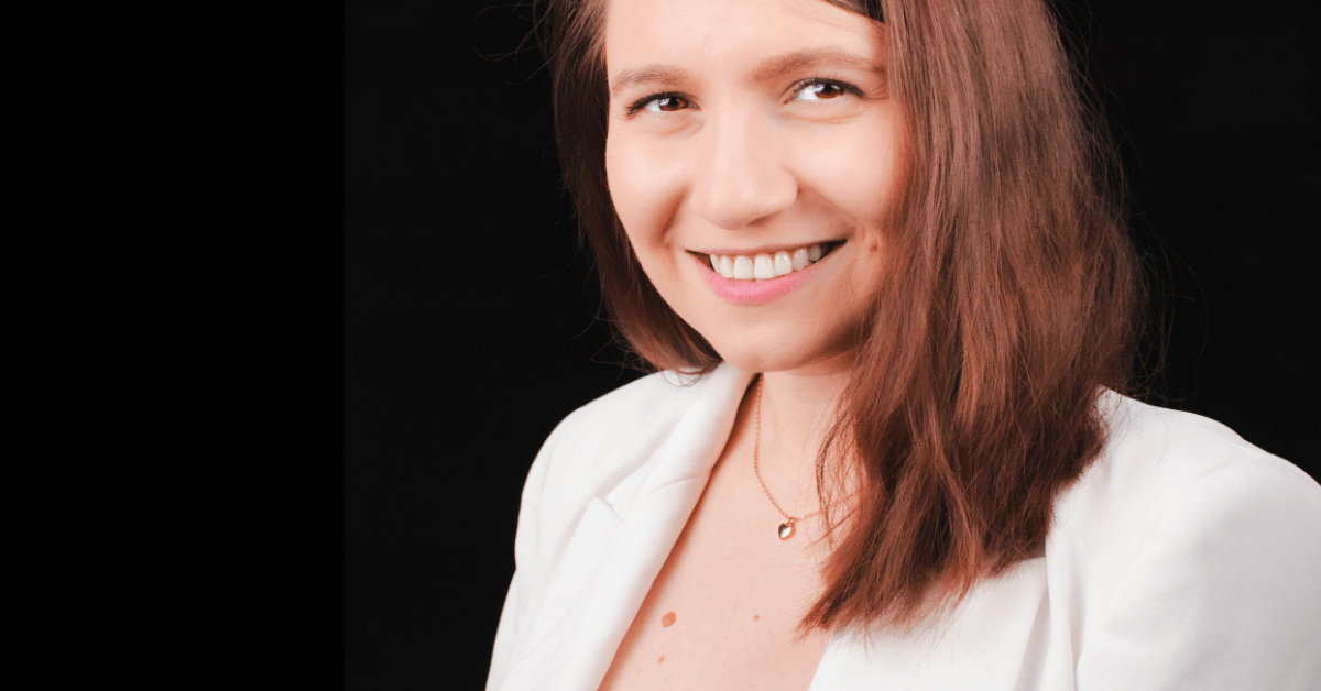 Lavinia Mehedintu, portrait picture on a black background