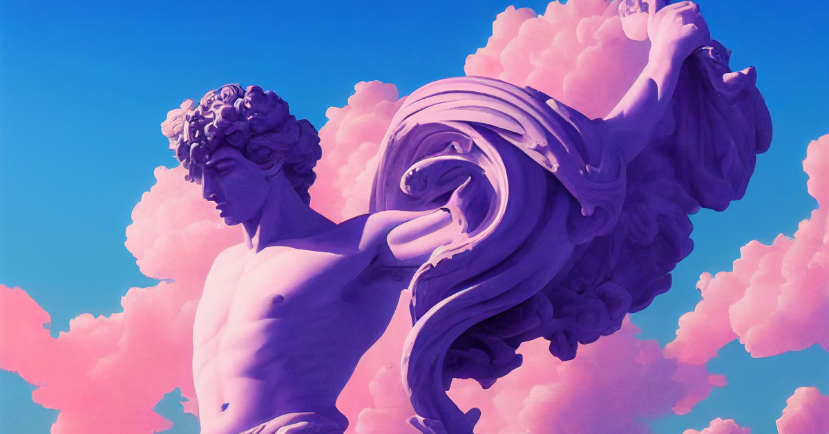 Greek god sculpture, Nuchylee, Canva