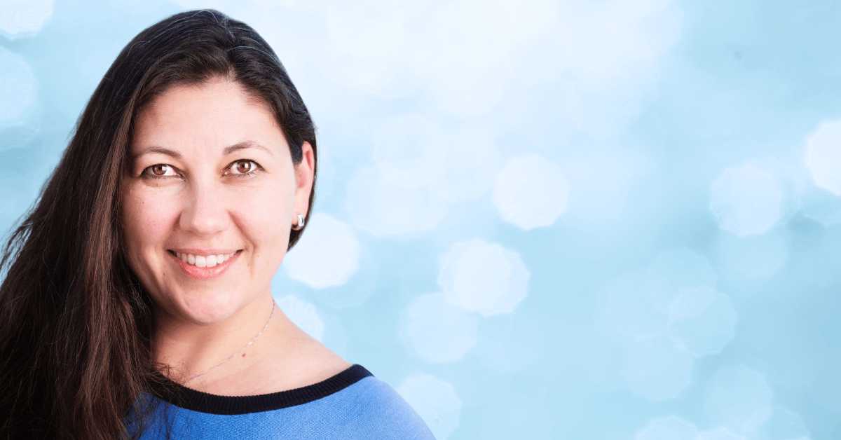 Ekaterina Almasque of Open Ocean on a light blue background