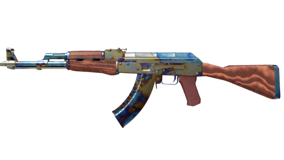 AK-47 Case Hardened Pattern #4, with Premium Blue Gem skins with strong but partial blue coverage, highly sought after among CS2 collectors.