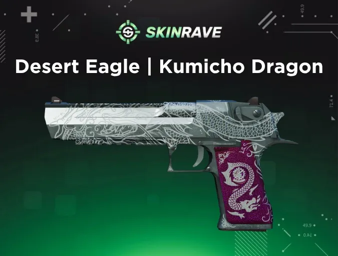 Desert Eagle Kumicho Dragon CS2 skin featuring black and silver dragon tattoo design inspired by manga and Yakuza culture.