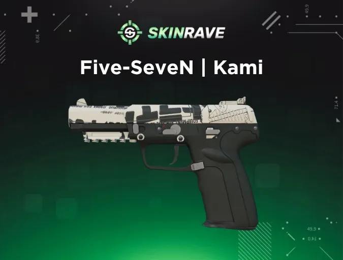 Five-SeveN Kami CS2 skin featuring random manga panel textures with collectible pattern potential, including rare “Pussy” pattern variations.