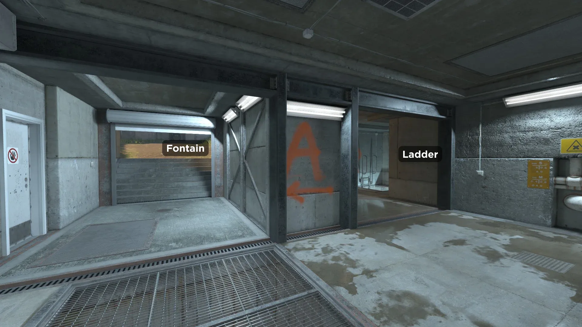 Image featuring Fountain with Ladders located in Upper Tunnels on Overpass Map in CS2